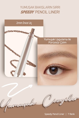 Suya Dayanıklı Kolay Kullanım Sunan Göz Kalemi Peripera Speedy Pencil Liner 3 Milk Tea Brown
