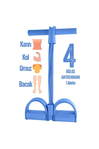 Body Trimmer Mekik Kürek Çekme Bel İnceltme Aleti Evde Spor Lastikli Egzersiz Lastiği Mavi