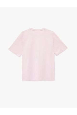Koton Kısa Kollu Bisiklet Yaka Pamuklu Çiçek Baskılı Oversize Tişört Pembe 6sal10106ık Gül