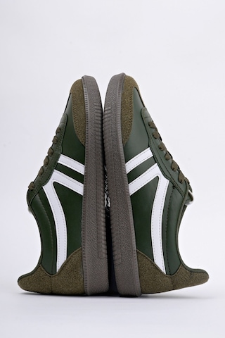 Muggo Garcia Garantili Unisex Ortopedik Günlük Bağcıklı Yürüyüş Koşu Sneaker Spor Ayakkabı Haki