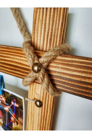 Ahşap Fotoğraf Çerçevesi Ipli Mandallı Resim Çerçevesi