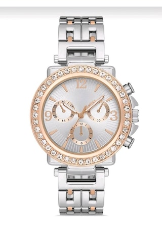 Aqua Di Polo Rose Gold Gümüş Çelik Zirkon Taşlı Apws014102 Kadın Kol Saati