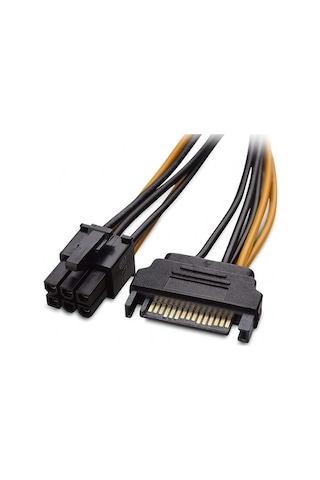 6 Pin Pcı-e Dişi To 15 Pin Sata Erkek Power Güç Kablosu 30 Cm - Kp-120