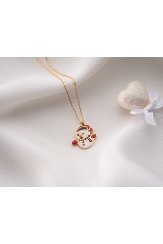 925 Ayar Papatya Silver Kardan Adam Kolye.rose.gold.rodaj Gümüş