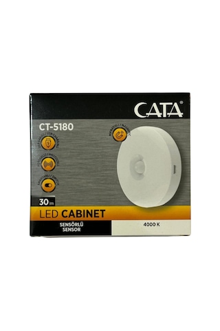 Cata Ct-5180 Led Kabin Aydınlatması, 30 Lm, 4000k, Mıknatıslı, Sensörlü, Beyaz, 10 Adet Çok Renkli