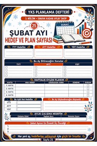 Yks Planlama Defteri Tyt, Ayt Ve Ydt İçin 100 Sayfalık Çalışma Planlayıcısı