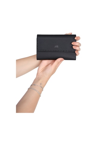 Mft Leather Hakiki Deri Kadın Cüzdan Swiss 9966 Flother Siyah