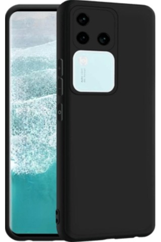 Vivo V30 Pro Uyumlu Silikon Kılıf - Kamera Korumalı Esnek Pastel Renk Kapak - Siyah