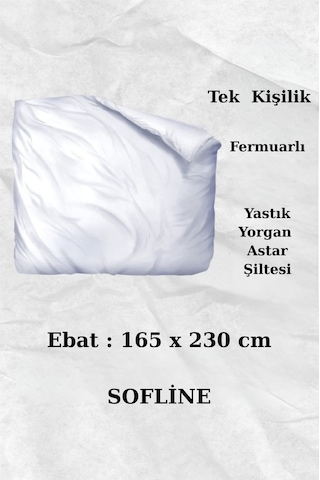 Pamuklu Beyaz Fermuarlı Yorgan Kılıfı Tek Kişilik 165x230 Cm Şilte Koruyucu Sağlıklı Kumaş Beyaz