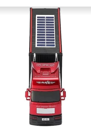 Tır Model Kablosuz Hoparlör Tf Kart Usb Bluetooth Fm Radyo Aux Destekli Bluetooth Speaker Güneş Enerjili Kırmızı