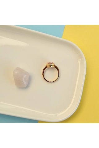 Pembe Kalpli Yüzük Ayarlanabilir Yüzük Hediye Paketli Yüzük Ciddi İlişki Yüzüğü Sevgili Yüzüğü Gold