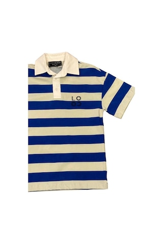 Zekids Erkek Çocuk Pamuklu Çizgili Polo Yaka Tshirt-12905-saks Saks