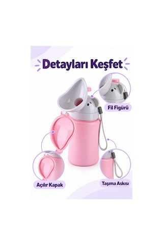 Mucit Home Taşınabilir Kız Çocuk Seyahat Pisuvar Çiş Lazımlık Bardak Acil Tuvalet Çiş Kabı Sızdırmazlık Pembe