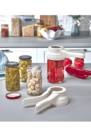 Kırılmaya Karşı Dayanıklı Plastik Konserve Turşu Kavanoz Açacağı Beyaz