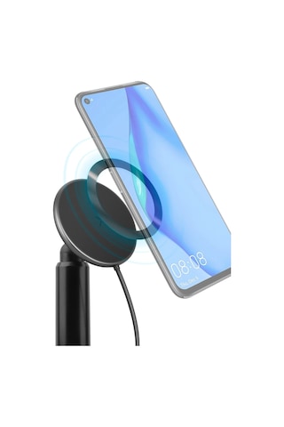 Energea Magdrive 2in1 Izgara Klipsli Ve Bardaklık Bölgesine Takma Aparatlı 15w Kablosuz Şarjlı Manyetik Magsafe Araç Tutucu - Siyah