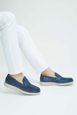 Tamer Tanca Erkek Hakiki Deri Lacivert Süet Loafer Ayakkabı 183 27801 Erk Ayk Sk23/24 Lacı Suet Lacivert