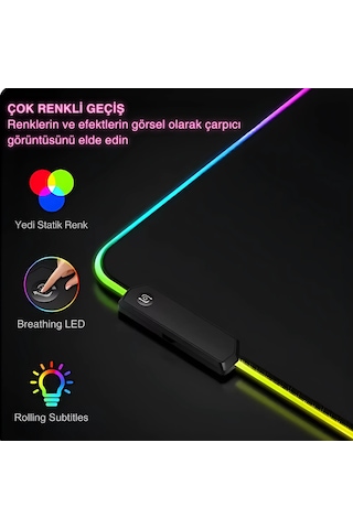 Dalong Mousepad Düz Led Işıklı 80x30