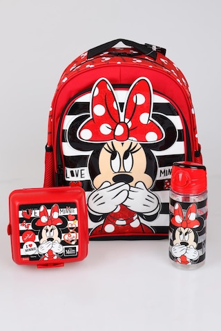 Yeni Sezon Lisanslı Mınnıe Mouse Okul Çantası,beslenme Kabı Ve Matara 500 Ml Okul Seti