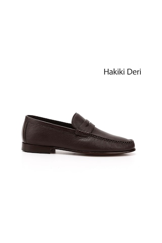 Gönderi(R) Gönderi R Kahverengi Kösele Taban Hakiki Deri Loafer Ayakkabı Kahverengi