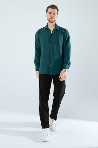 Rahat Kesim Keten Dokulu Gömlek Nefti