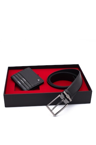 Pierre Cardin Deri Cüzdan & Kemer İkili Set Pc100f-0205f6d Siyah