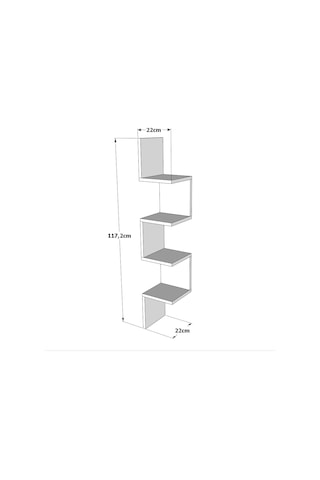 Yurudesign Shelf R9 Köşe Duvar Rafı Modern Kitaplık Antrasit