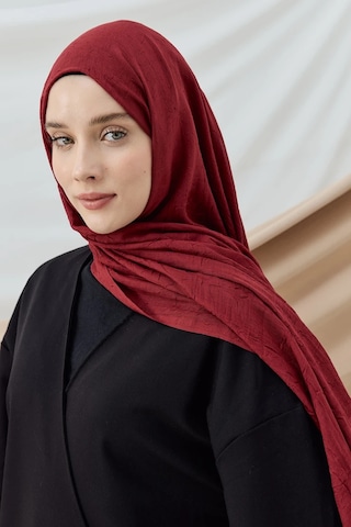Aminenesil Modakaşmir Bordo Bambu Şal