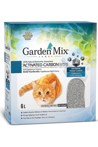 Garden Mix Aktif Karbonlu Kokusuz Topaklaşan Bentonit Kedi Kumu 6 L Garden Mix Aktif Karbonlu Kokusuz Topaklaşan Bentonit Kedi Kumu 6 L
