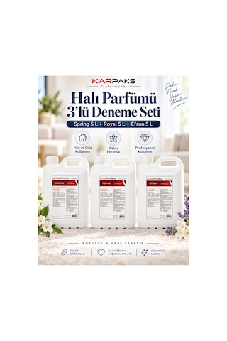 Halı Ve Oda Parfümü 3 Lü Deneme Seti 3x5 L Spring + Royal + Efsun Profesyonel Koku Seti Diğer