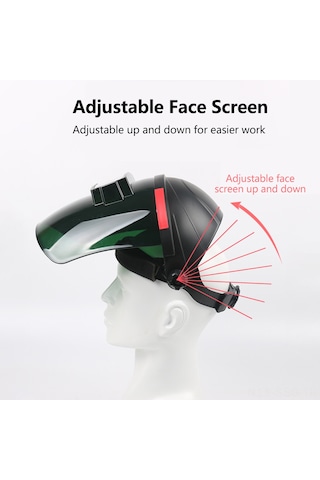 Springsun Kask Tipi Otomatik Gölgeli Kaynak Maskesi, Tam Yüz Koruması, Ayarlanabilir Ekran, Pc Malzeme, İç/önarıcı Kullanim