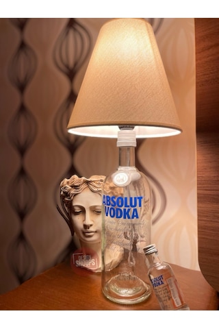 Absolut Şişe Abajur Tasarım Beyaz