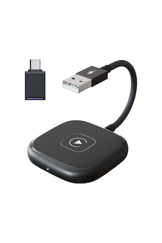 Maiyame Apple İphone İçin Kablosuz Carplay Dönüştürücü, Araç İçin Akıllı Multimedya Adaptörü, Siyah Kare Desenli, Usb/type-c Desteğiyle Kolay Kurulum