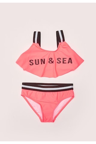 Deep Beach Mercan Volanlı Kız Çocuk Bikini Takım Db200790bt 001