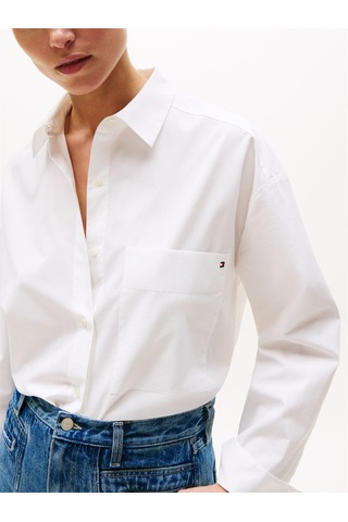 Tommy Hilfiger Ess Poplın New Easy Shırt Kadın Beyaz Gömlek - Ww0ww45892
