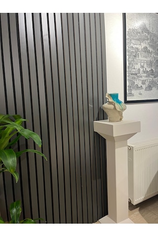 Özbir Mobilya Antrasit Akustik Duvar Paneli 60x200 Ahşap Duvar Pa