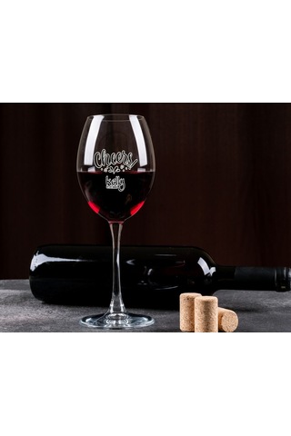 Bk Gift Kişiye Özel İsimli Renkli Baskılı 2li Şarap Kadehi Seti- 4, Şarap Kadehi Hediye Seti, Doğum Günü Hediyesi, Sevgiliye Hediye Kobitmeyen137725 B
