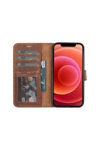İphone 12 Pro Max Uyumlu Manyetik Hakiki Deri Cüzdan Kılıf ,cüzdan Taşımaya Son, Kredi Kart Yuvalı Diğer