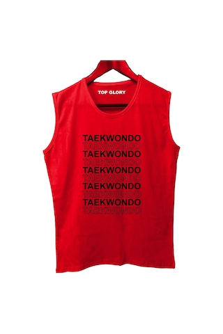 Top Glory Line Taekwondo Baskılı Kolsuz Sporcu T-shirt Tank Top Sporcu Fitness Atlet