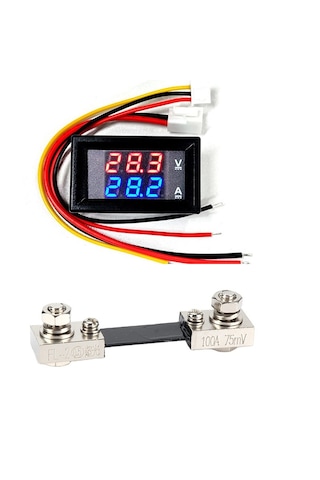 Yate10 Dc 0-100v 0-100a Voltampermetre+şönt Bara Direnci
