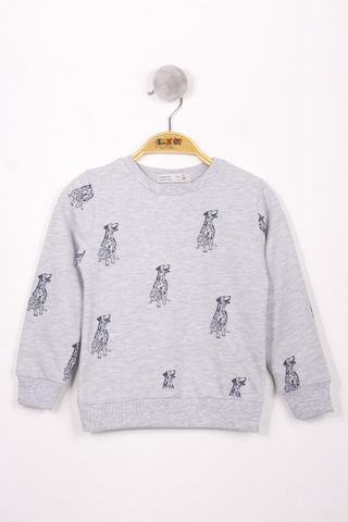 Toontoy Kids Toontoy Erkek Çocuk Köpek Baskılı Sweatshirt Gri Melanj