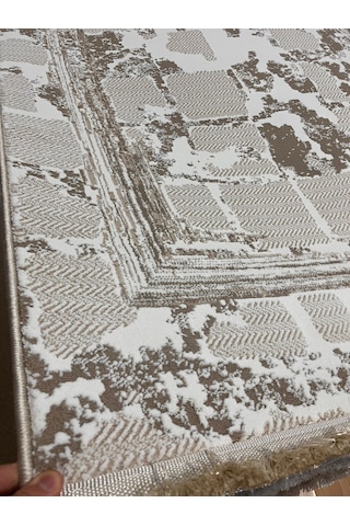Bertuğ Halı Ada Serisi 03 Salon Oturma Odası Halısı 200x290 6m2 Krem - Vizon