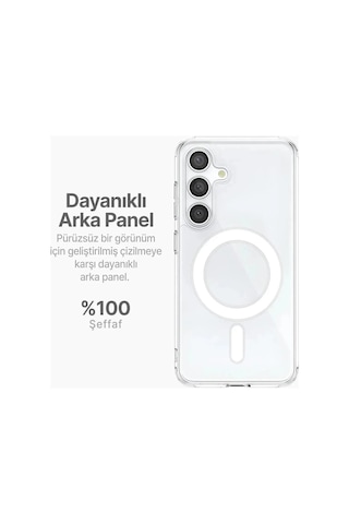 Samsung S24 Fe Uyumlu Şeffaf Magsafe Kılıf Mtl Safe