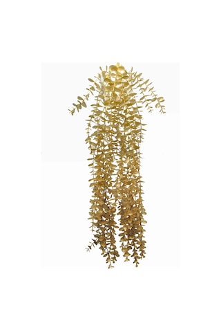 Yapay Çiçek Maxi Boy Beyaz Saksılı Gold Okaliptus Sarkıtı Gold