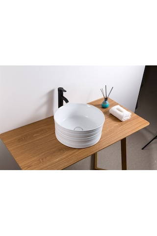 Eva Banyo Lena E-2104 Tezgah Üstü Porselen Lavabo