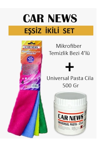 Car News Mikrofiber Temizlik Bezi 4 Adet Ve Universal Pasta Cila 500 Gr