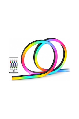 Ct-4567 Pixel Neon Led Set 5 Metre Rgb Kumandalı Esnek Şerit Işık İç Ve Dış Mekan Dekoratif Aydınlatma
