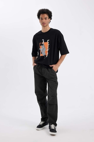 DeFacto %100 Pamuk Dragon Ball Loose Fit Bisiklet Yaka Sırt Baskılı Kısa Kollu Tişört C6526AX24AUBK81