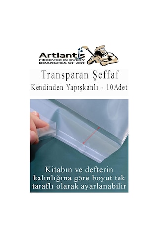 Hazır Kitap Kaplığı Şeffaf Buzlu Renkli 10 Adet 1 Paket Cırtlı Ayarlanabilir Kendinde Yapışkanlı Kaplık Okul Sınıf Karışık