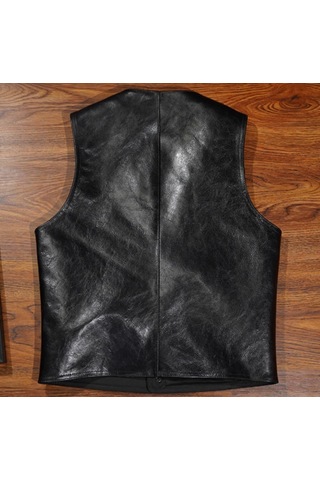 Dana Derisi Zik Yelek Siyah Renk