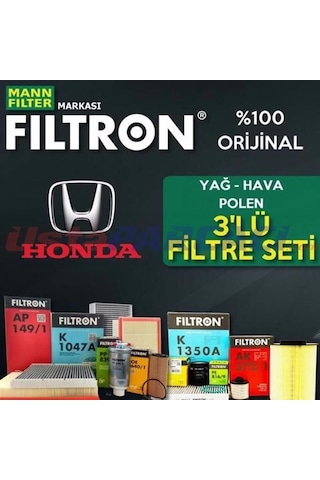 Honda Jazz 1.4 Mann Filtron Filtre Bakım Seti 2002-2008 L13A